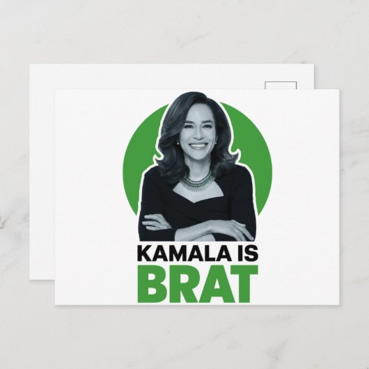 Kamala is Brat Grappig Sarcastisch Briefkaart (Voorkant / Achterkant)
