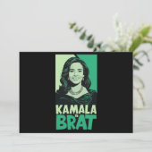 Kamala is Brat Grappig Sarcastisch Kaart (Staand voorkant)