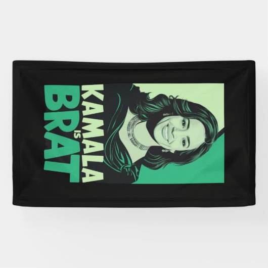 Kamala is Brat Grappig Sarcastisch Spandoek (Horizontaal)