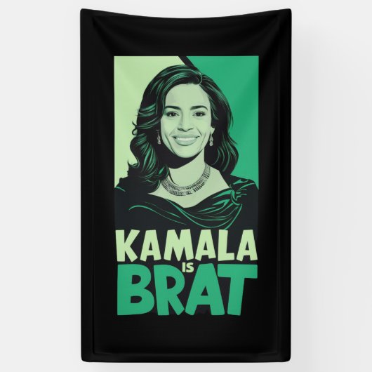 Kamala is Brat Grappig Sarcastisch Spandoek (Verticaal)