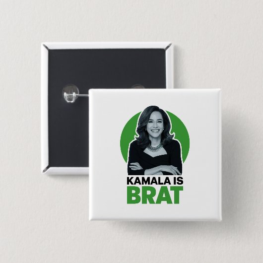 Kamala is Brat Grappig Sarcastisch Vierkante Button 5,1 Cm (Voorkant /achterkant)