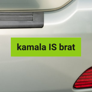 Kamala is bruin zwart en limoengroen cool bumpersticker