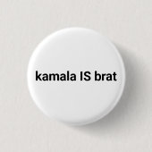 Kamala is geweldig cool grappig modern zwart-wit ronde button 3,2 cm (Voorkant)