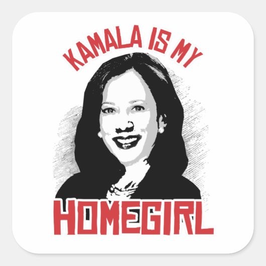 Kamala is mijn Homegirl - Vierkante Sticker (Voorkant)