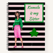 Kamala is mijn zus roze en zwart notitieboek (Voorkant)