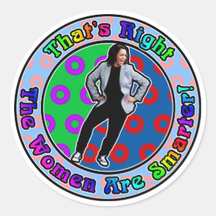 Kamala is slimmer - de vrouwen zijn slimmer ronde sticker
