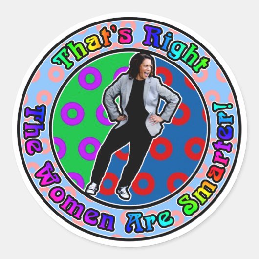 Kamala is slimmer - de vrouwen zijn slimmer ronde sticker (Voorkant)