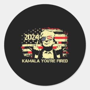 Kamala Je bent ontslagen Grappig President Trump L Ronde Sticker