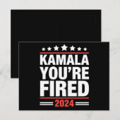 Kamala Je bent ontslagen Kamala Harris 2024 Briefkaart (Voorkant / Achterkant)