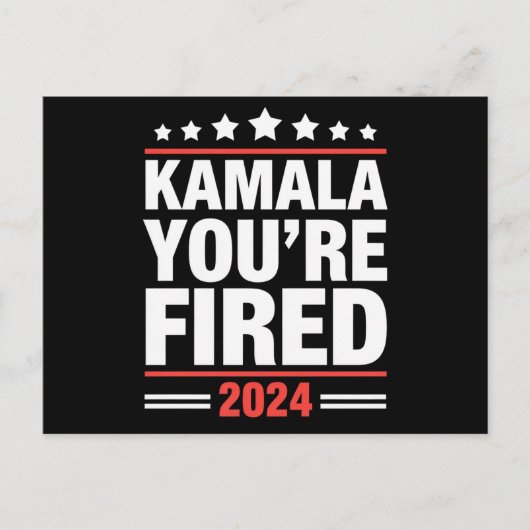 Kamala Je bent ontslagen Kamala Harris 2024 Briefkaart (Voorkant)