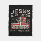Kamala Jesus is My Savior Harris is My President Fleece Deken (Voorkant)