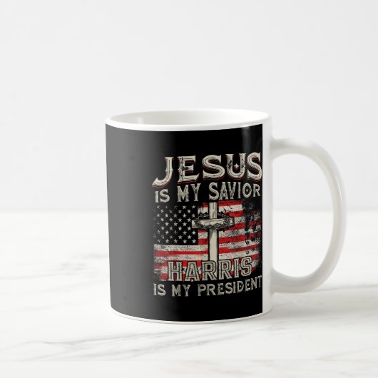 Kamala Jesus is My Savior Harris is My President Koffiemok (Rechts)
