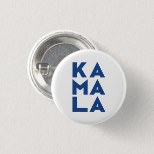 kamala Ka ma la 3 lettergrepen typografie blauw wi Ronde Button 3,2 Cm