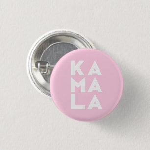 kamala Ka ma la 3 lettergrepen typografie lichtroz Ronde Button 3,2 Cm