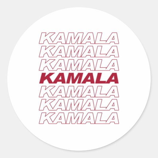 KAMALA KAMALA KAMALA RONDE STICKER (Voorkant)