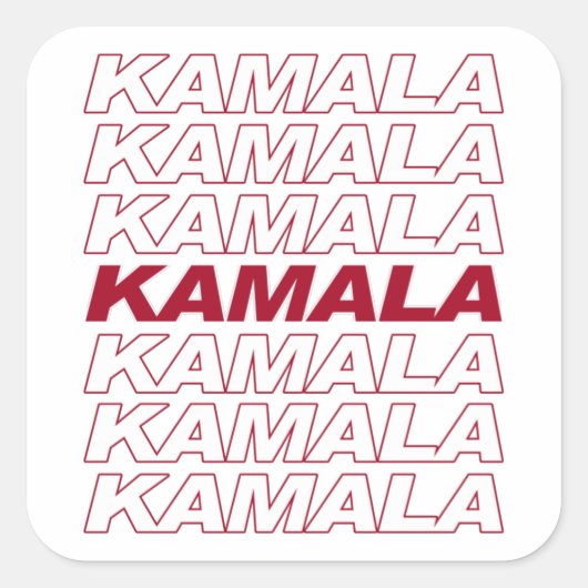 KAMALA KAMALA KAMALA VIERKANTE STICKER (Voorkant)