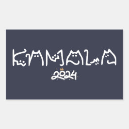 Kamala kat, kinderloze kat dames voor kamala rechthoekige sticker