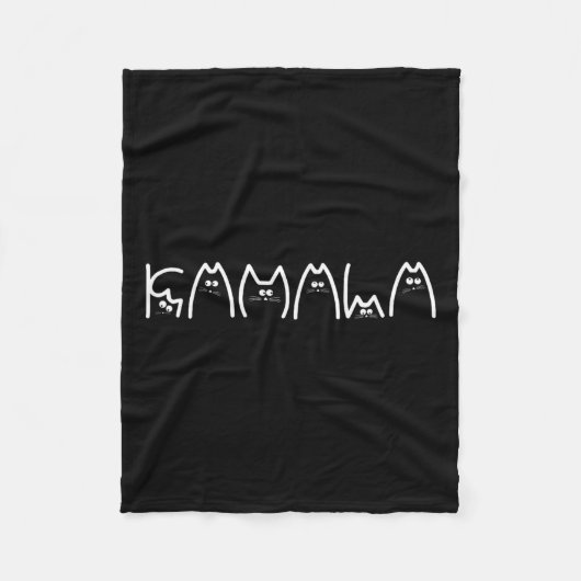 Kamala Kattentypografie Alfabet Schattige Grappig  Fleece Deken (Voorkant)