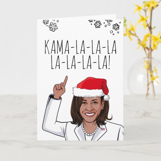 Kamala-kerstkaart: Kamala-la-la Kaart (Gele Bloem)