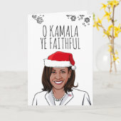 Kamala-kerstkaart: O Kamala Ye gelovig Kaart (Gele Bloem)