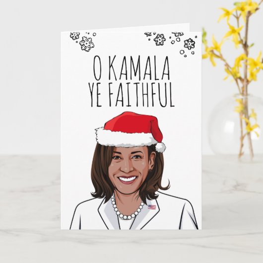 Kamala-kerstkaart: O Kamala Ye gelovig Kaart (Gele Bloem)