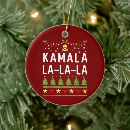 Kamala La La Funny Harris Kerst Lelijk Keramisch Ornament (Boom)