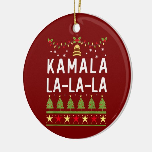 Kamala La La Funny Harris Kerst Lelijk Keramisch Ornament (Links)