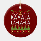 Kamala La La Funny Harris Kerst Lelijk Keramisch Ornament (Achterkant)