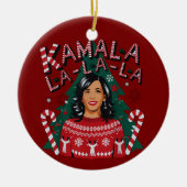 Kamala-la-la-la Funny Christmas Kamala Harris Keramisch Ornament (Voorkant)