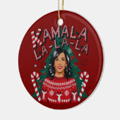 Kamala-la-la-la Funny Christmas Kamala Harris Keramisch Ornament (Links)