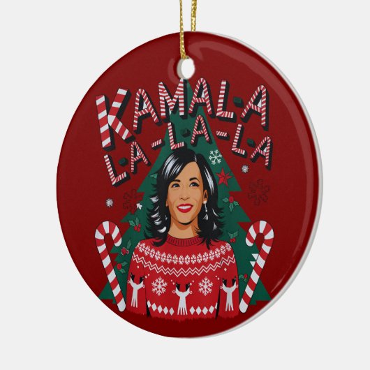 Kamala-la-la-la Funny Christmas Kamala Harris Keramisch Ornament (Links)