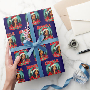 Kamala La La La Funny Christmas Kerstman Hoed Kers Cadeaupapier