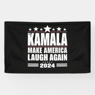Kamala Laat Amerika Weer Lachen Amerikaanse Vlag 2 Spandoek