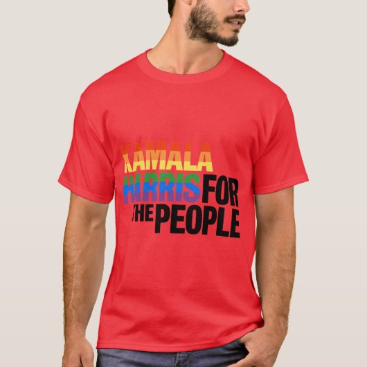 Kamala LGBT Sticker Kamala For the People 2026 Gay T-shirt (Voorkant)