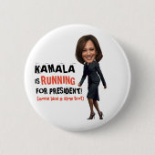 Kamala loopt voor President Ronde Button 5,7 Cm (Voorkant)