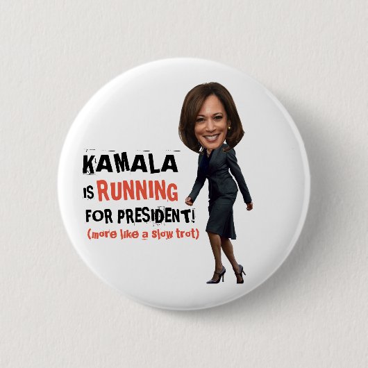 Kamala loopt voor President Ronde Button 5,7 Cm (Voorkant)