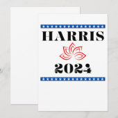 Kamala Lotus Harris voor POTUS Kaart (Voorkant / Achterkant)