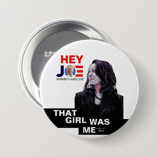 Kamala maakte maar een grapje ronde button 7,6 cm (Voorkant /achterkant)