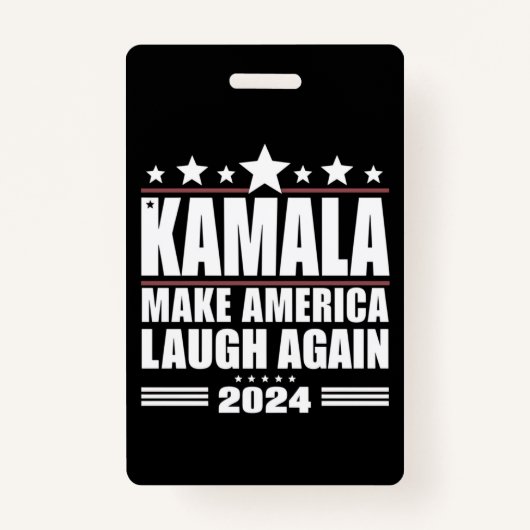 Kamala Make America Lach weer Amerikaanse vlag 202 Badge (Voorkant)