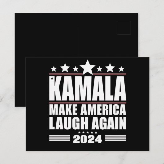 Kamala Make America Lach weer Amerikaanse vlag 202 Briefkaart (Voorkant / Achterkant)