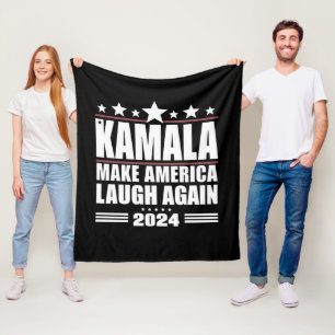 Kamala Make America Lach weer Amerikaanse vlag 202 Fleece Deken