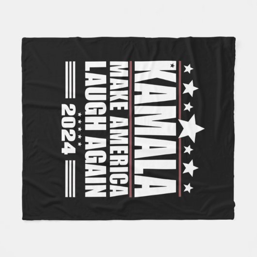 Kamala Make America Lach weer Amerikaanse vlag 202 Fleece Deken (Voorkant (Horizontaal))