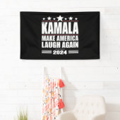 Kamala Make America Lach weer Amerikaanse vlag 202 Spandoek (Insitu)