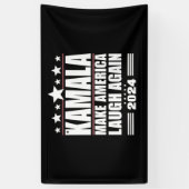 Kamala Make America Lach weer Amerikaanse vlag 202 Spandoek (Verticaal)