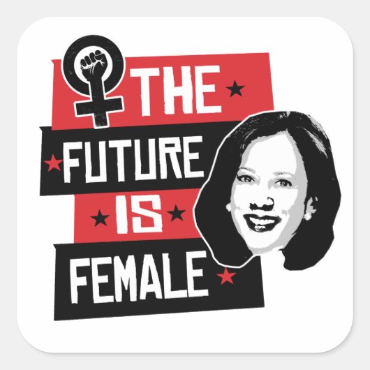 Kamala Makes - De toekomst is Vrouw - Vierkante Sticker (Voorkant)