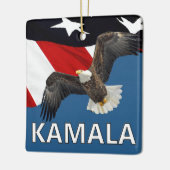 Kamala met adelaar en vlag keramisch ornament (Links)
