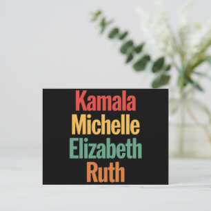 Kamala Michelle Elizabeth Ruth Feministisch politi Briefkaart