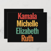 Kamala Michelle Elizabeth Ruth Feministisch politi Briefkaart (Voorkant / Achterkant)