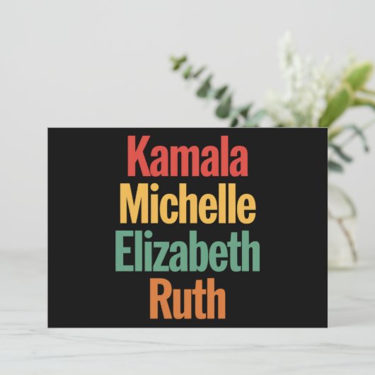 Kamala Michelle Elizabeth Ruth Feministisch politi Kaart (Staand voorkant)