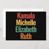 Kamala Michelle Elizabeth Ruth Feministisch politi Kaart (Voorkant / Achterkant)